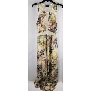 ASTR Floral Lined Dress Sheer Lace‎ Illusion Midi  Cottagecore Womens Large